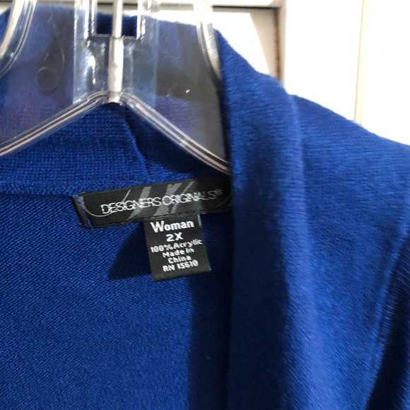 Cobalt blue cardigan sweater - Picture 3 of 6